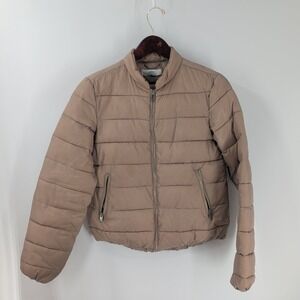 Befree Lightweight Outwear Modern Full Zip Quilted Jacket Light Brown Size Small